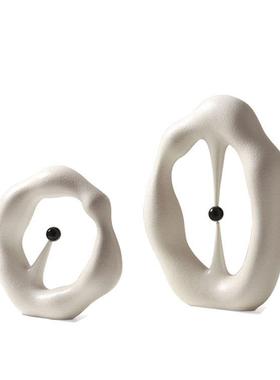 现代艺术几何抽象艺术圆圈摆件客厅桌面家居样板间售楼处书房摆设