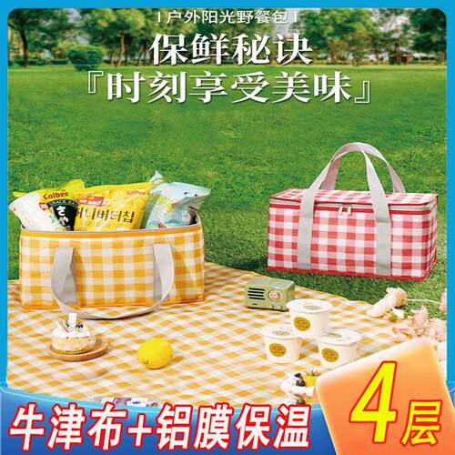 野餐包户外露营保温饭盒郊游坐垫午餐包野餐篮春游野炊便携野餐箱