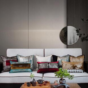 意大利绒烫金抱枕系列沙发客厅抱枕套靠垫套样板间家居装 饰品软装