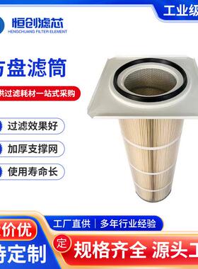 厂家加工方盘褶皱滤芯方形端盖法兰防油防水滤芯 覆膜防静电滤筒