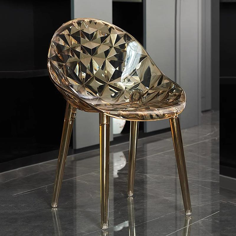 轻奢网红设计师餐厅餐椅透明化妆凳展会汽车4S店铺民宿亚克力椅子