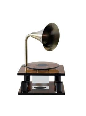 北欧极简轻奢水晶留声机水晶饰品摆件样板房家居客厅桌面酒柜装饰