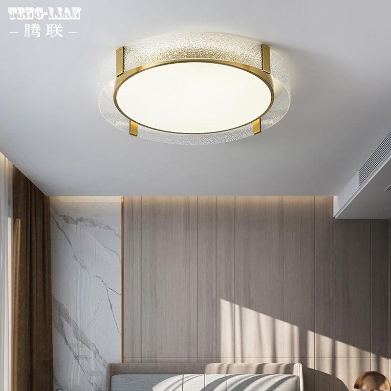 新款现代卧室全铜吸顶灯房间客厅书房钻石吸顶灯简易别墅家用灯具