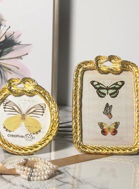 简欧风绳索金属相框复古美式家居创意像框桌面摆件工艺品厂家直销