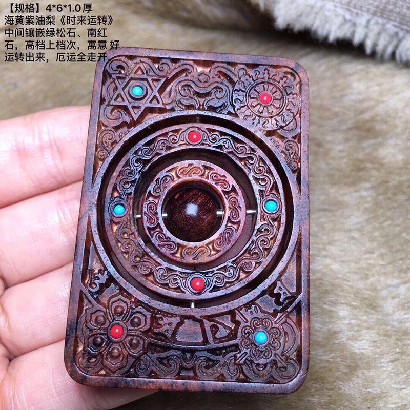 正宗黄花梨老料油梨虎皮纹时转挂坠收藏送礼手把件