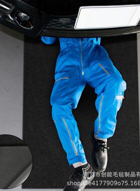 tpr白色黑色防滑毛毡地垫车库吸水防油汽车摩托维修垫防止溢油垫