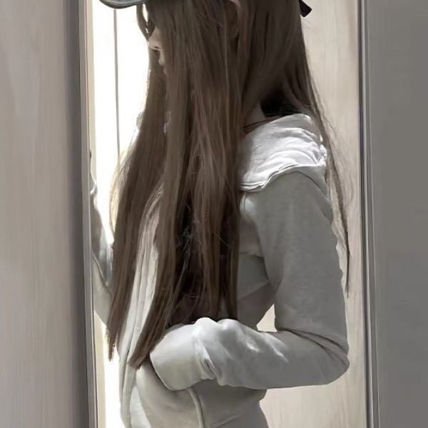 美式韩版时尚灰色修身卫衣外套女春秋新款小个子运动瑜伽拉链开衫