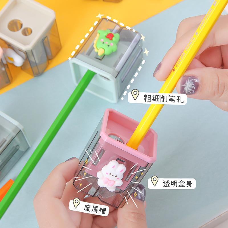 卷笔刀定制儿童可爱卡通削笔器转笔刀学生单双孔大口径铅笔削笔刀