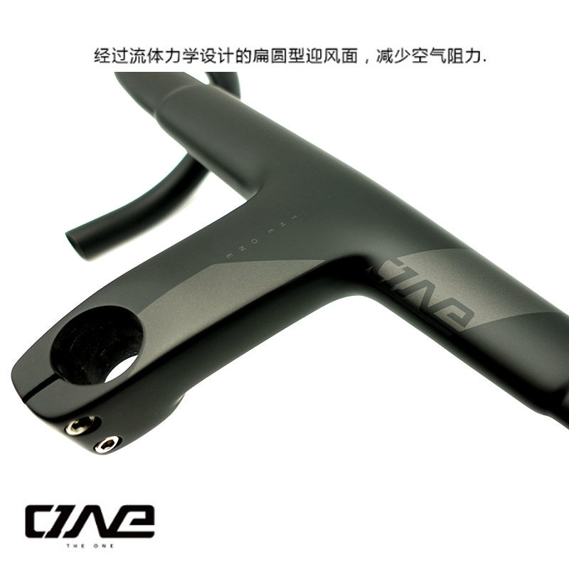 THE ONE公路车一体把EVO版二代碳纤维破风气动10/15度把立400弯把