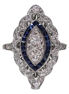 华杰wish跨境电商热卖欧美时尚奢华托帕石订婚戒指欧美流行手饰品