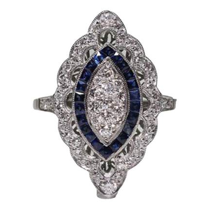 华杰wish跨境电商热卖欧美时尚奢华托帕石订婚戒指欧美流行手饰品