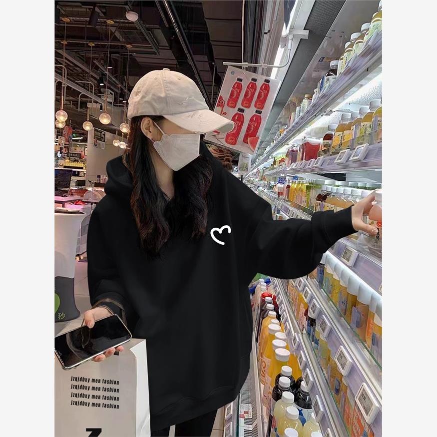 白色连帽卫衣女春秋薄款2024新款爆款欧货大版加绒加厚外套上衣潮