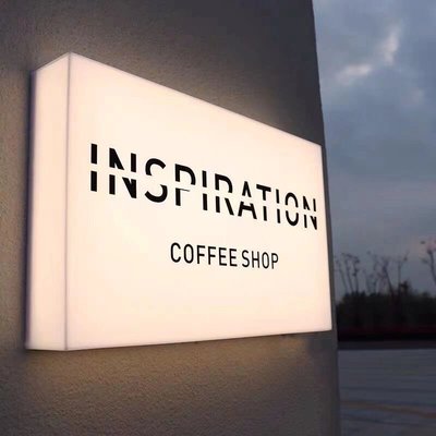 网红灯箱ins风格亚克力服装咖啡