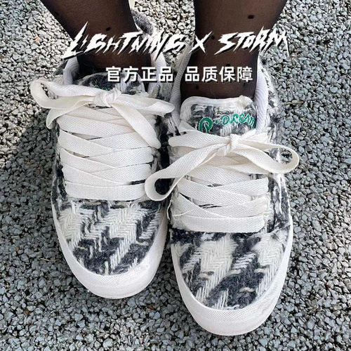 LightningXstorm毕加索画作联名闪电风暴板鞋男女鞋子小香风情侣