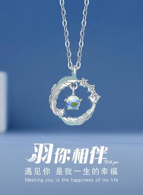 S999纯银项链女款简约轻奢小众高级锁骨生日七夕情人节礼物送女友