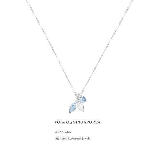 新加坡「设计师」Oho Ou 星空树叶项链女款轻奢小众高级感锁骨链