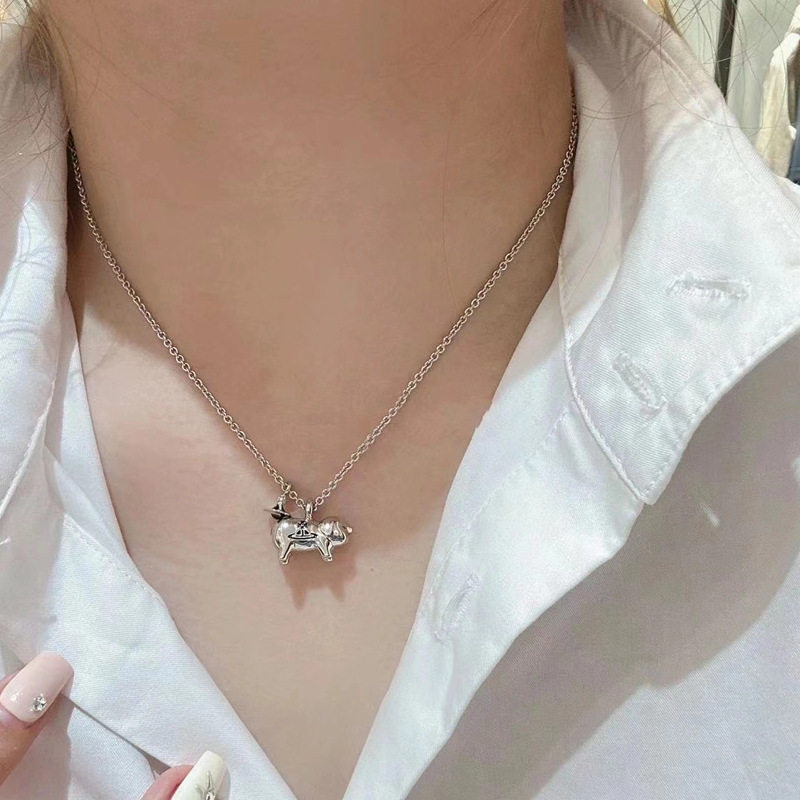 猪年限定金猪吊坠项链女