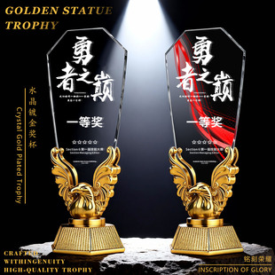 创意精英设计水晶奖杯定制定做公司优秀员工团队销冠比赛表彰纪念