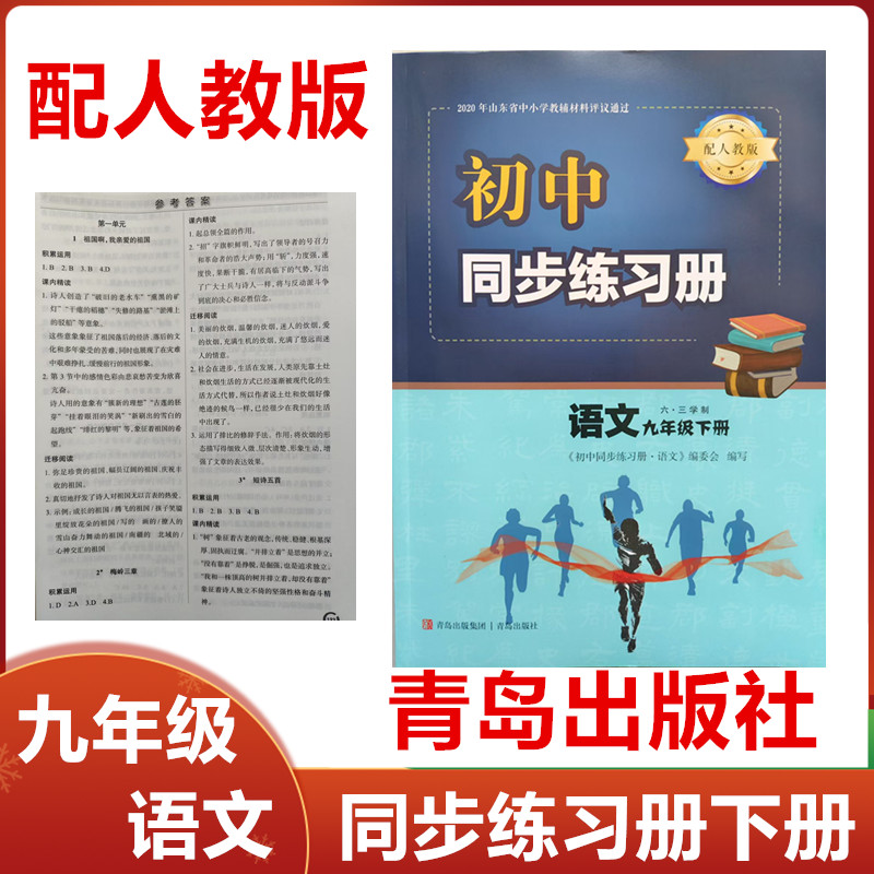 2025春新版配人教版初中同步练习册语文九年级下册上册青岛出版社六三制初三九9年级语文上册下册同步配套练习册