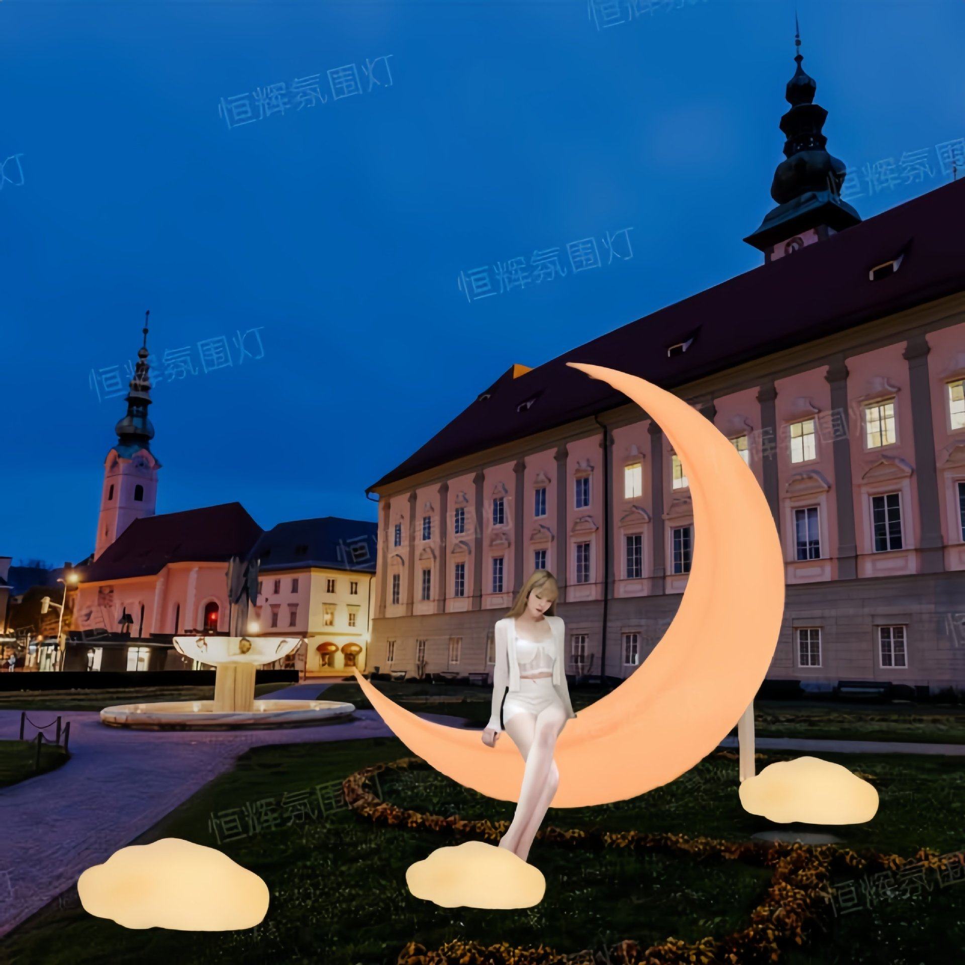 休息云朵庭院座椅陈商业云朵景观户外月亮光云美发光商场凳子庭院,家装灯饰光源,卧室/书房吊灯,淘宝优惠券,粉丝福利购,淘宝优惠卷