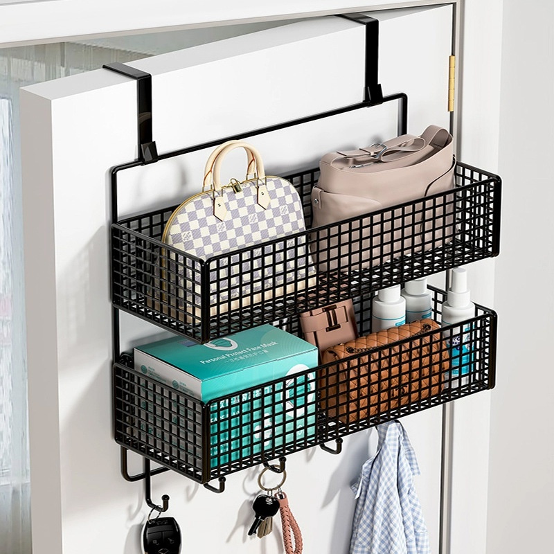 门后挂钩玄关衣帽壁挂墙上收纳置物架免打孔卧室衣柜侧挂衣架