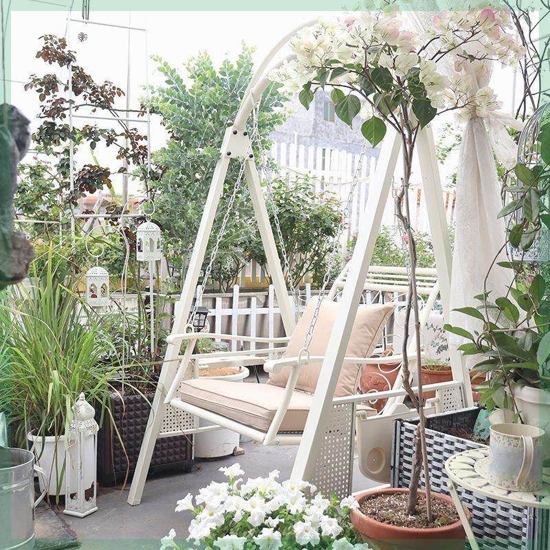 紫叶户外秋千庭院摇椅吊椅花园别墅院子室外铁艺单人阳台秋千椅