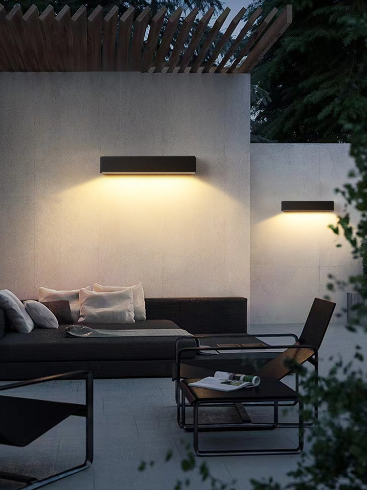 长壁灯防水门头灯门牌灯别墅庭院壁灯户外太阳能下洗墙灯