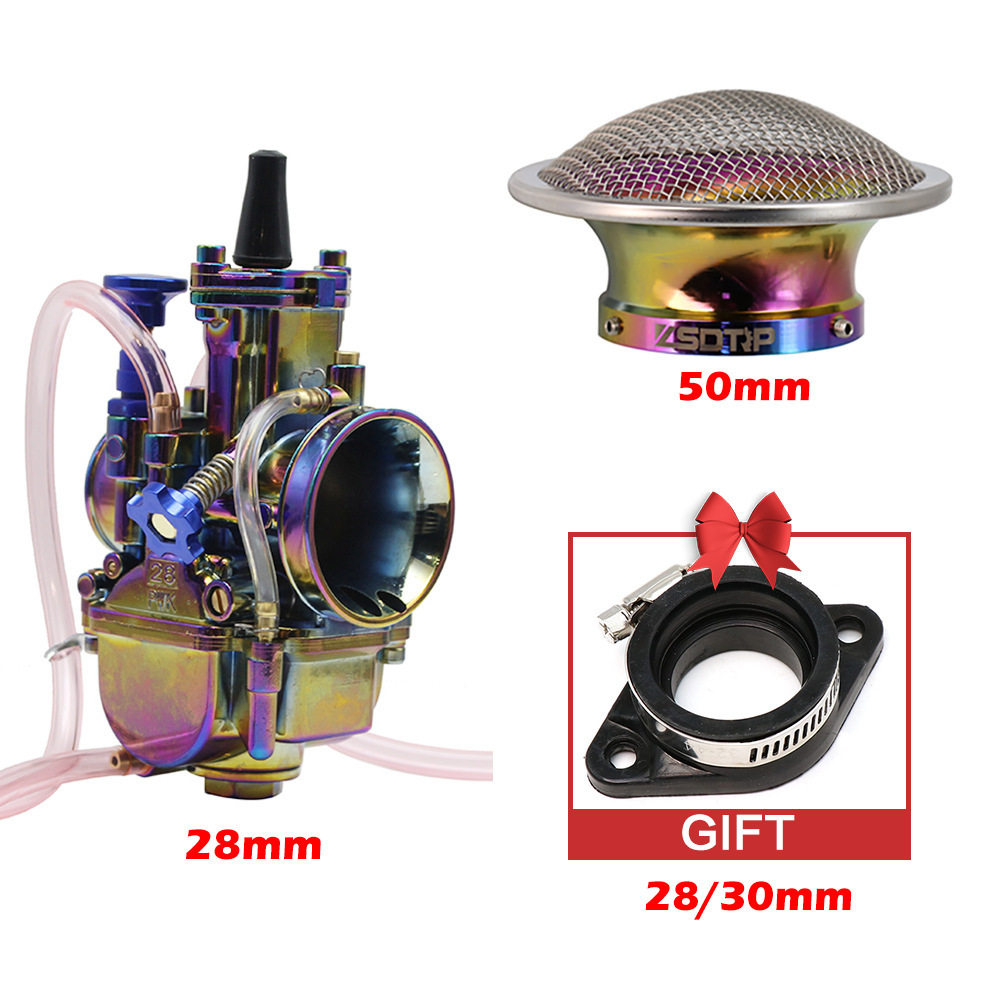 摩托车通用改装PWK21 24 26 28 30 32 34MM电镀彩色化油器空滤杯