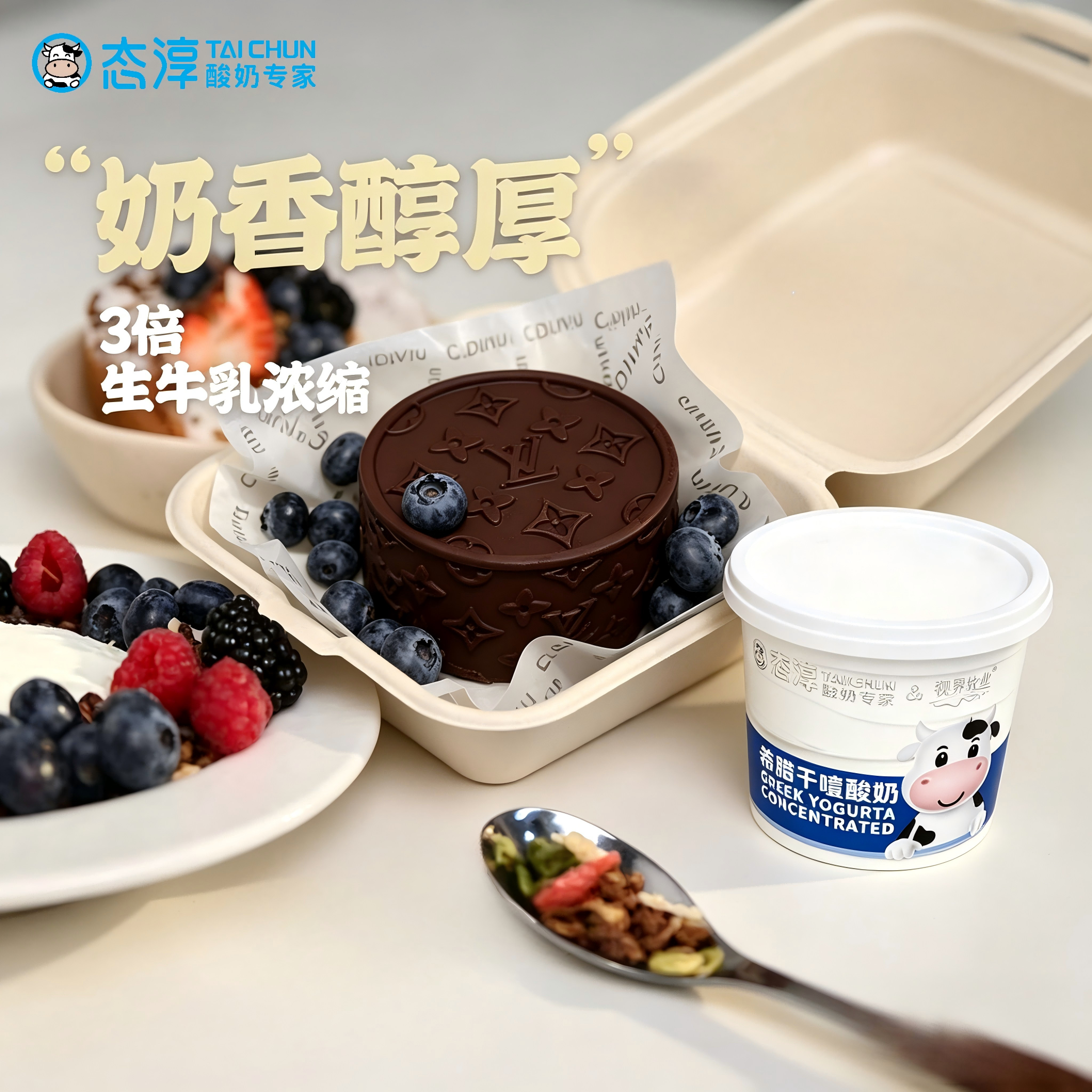 冷萃希腊干噎酸奶荔枝酸奶榴莲山竹水果夹原料商用摆摊大桶装1kg