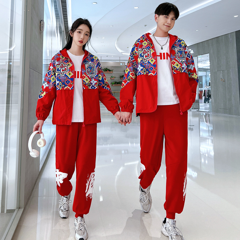 实拍#现货#情侣装秋季运动会班服套装初中生高中生开幕式演出服