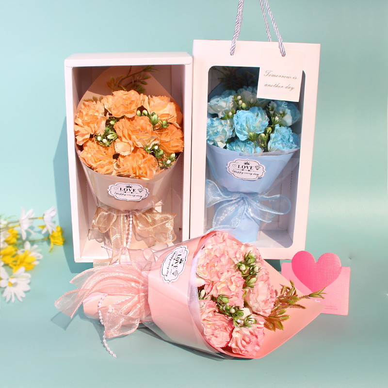教师节礼物2025新款永生花束送女老师创意香皂花康乃馨小众高级感