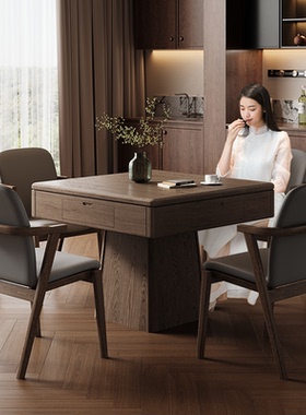 睿腾正品实木麻将机全自动家用麻将桌餐桌两用一体多功能低音机麻