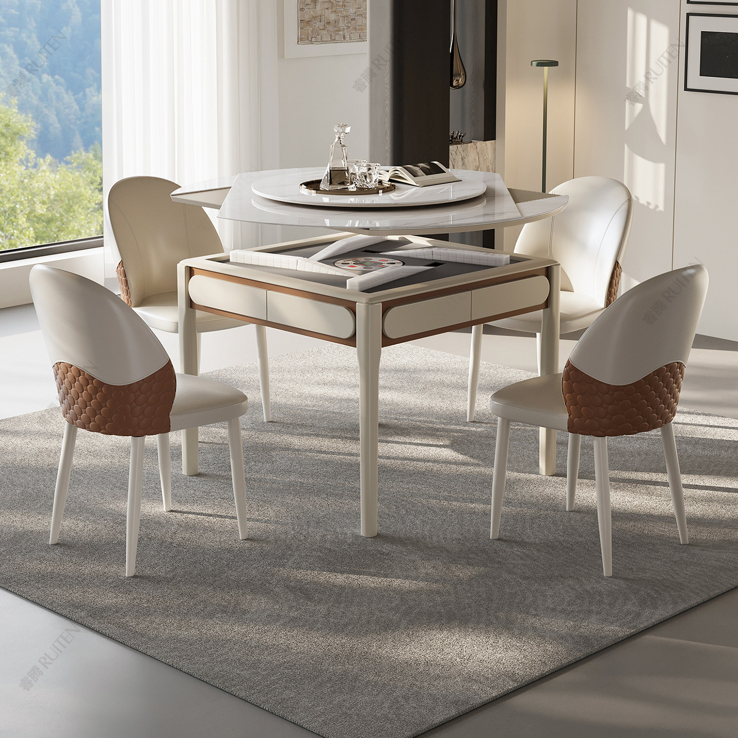 实木麻将机全自动家用餐桌麻将桌一体两用多功能静音长桌变圆桌,运动/瑜伽/健身/球迷用品,自动麻将机,淘宝优惠券,粉丝福利购,淘宝优惠卷