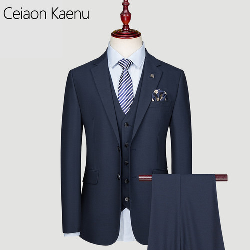 Ceiaon Kaenu羊毛西服套装男士免烫韩版修身正装小西服男新郎结婚