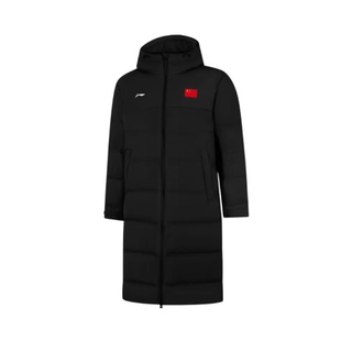 90%鸭绒保暖外套AYMV659 新款 李宁长款 羽绒服男女荣耀国旗2025冬季