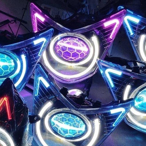三阳鬼一双光LED透镜自带风扇秒启动直上鬼1透镜鬼火大灯
