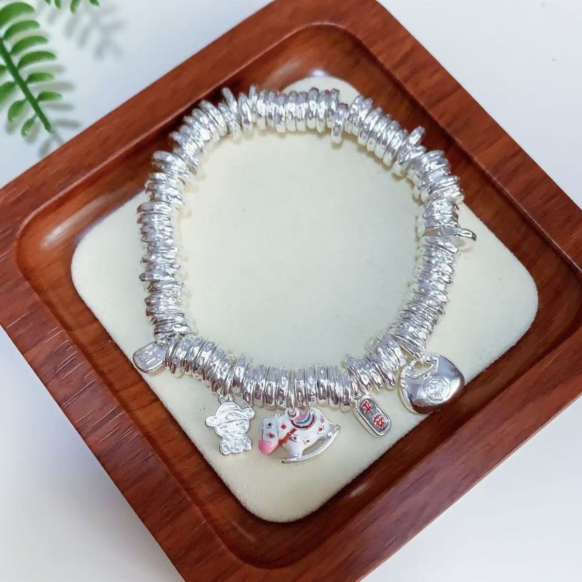 足银复古盘缠木马胖福手