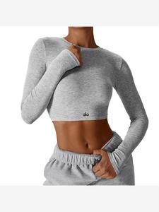 alo yoga瑜伽服上衣女长袖t恤2024新款运动跑步健身春秋普拉提