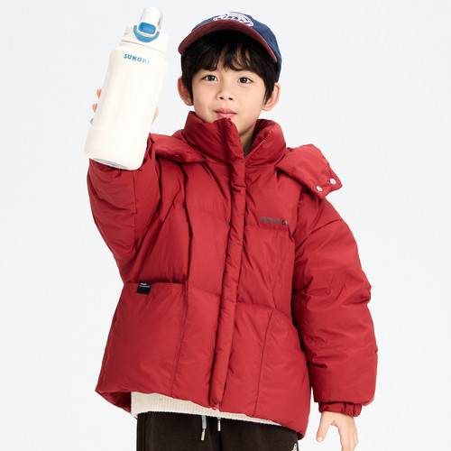 多多一上深冬新款男小童一手长90绒连帽羽绒服保暖冬季面包服男童