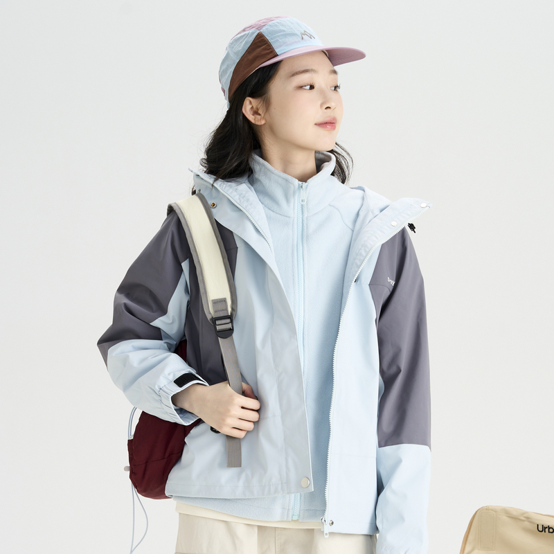 多多一上新秋女大童冲锋衣三合一厚外套摇粒绒内搭两件套冲锋衣女