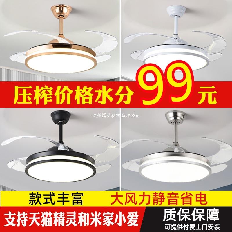 隐形风扇灯吊扇灯电扇家用餐厅客厅2025新款一体现代简约吸顶吊灯