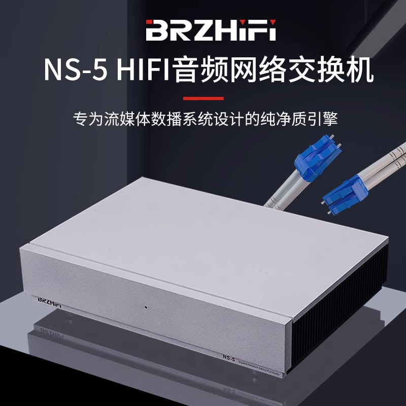 HIFI音频发烧千兆交换机 内置线电 OCXO恒温晶振时钟NS-5光电隔离
