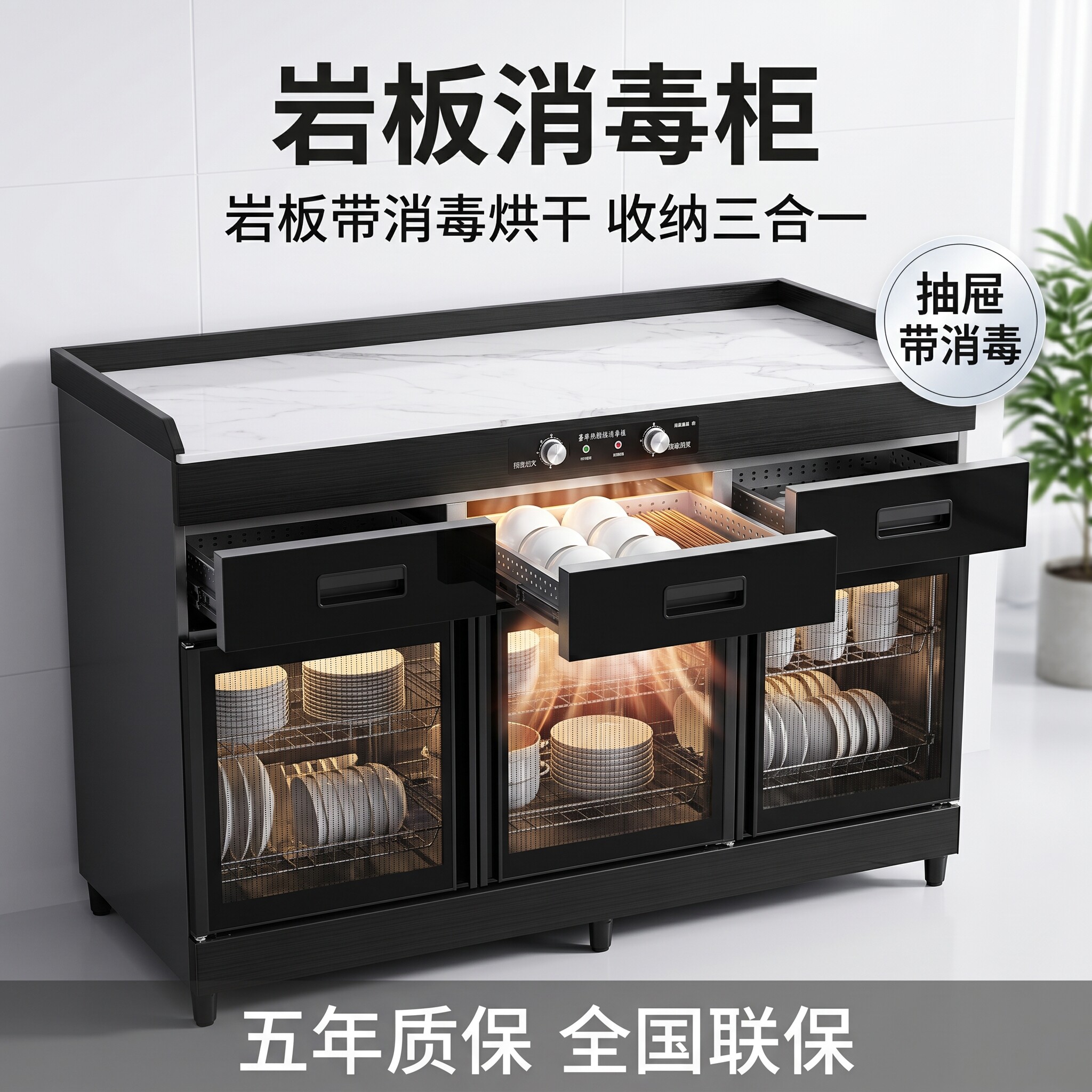 茶水消毒柜立式大容量餐厅酒店家用饭店餐边柜抽屉消毒烘干配餐柜