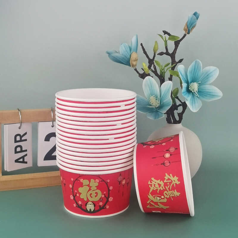 480ml一次性纸碗家用酒席结婚饭碗商用快餐店宵夜豆皮臭干子纸碗