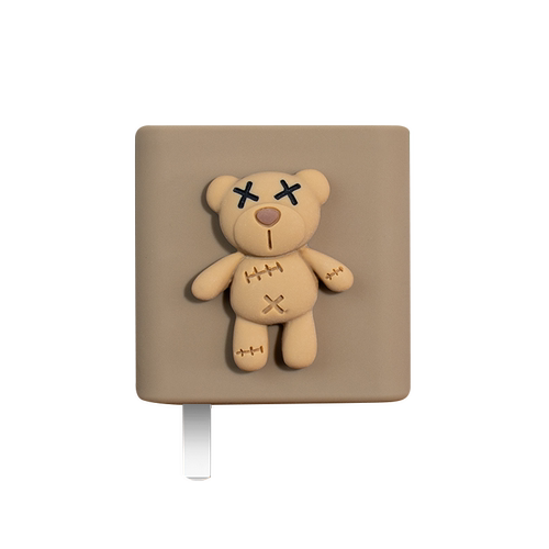 适用于华为Mate60pro充电器保护套88wP50 Mate50pro数据线套66w防折断线华为P60Prt手机壳个性可爱贴片熊新款