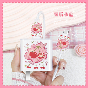 适用防断裂修复神器vivox300prox300透明印花充电器保护套90WvivoxFold5数据线缠绕绳iQOOz10turbo新款手机壳