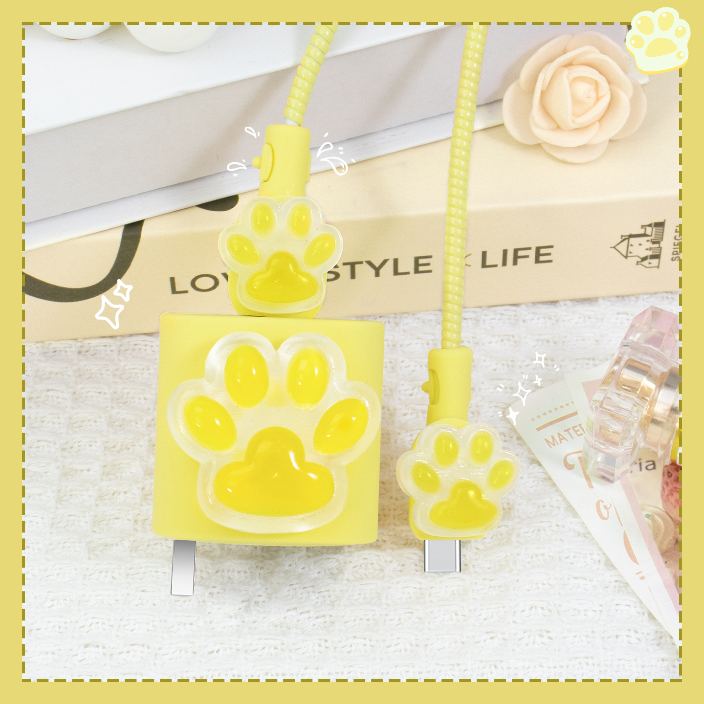 充电器数据线保护套可爱硅胶新款