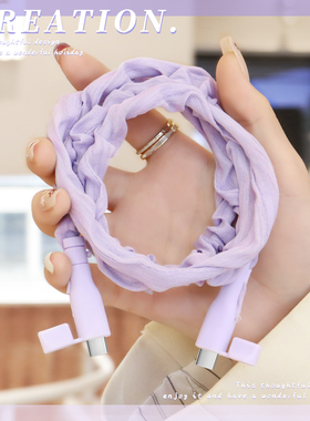 适用苹果17超好看高颜值紫色网纱数据线保护套iPad2022/2021通用缠绕绳iPhone16/15全包耐脏充电线套苹果14壳