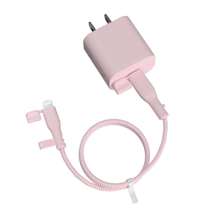 适用苹果20W充电器保护套iPhone17promax16e数据线防尘套防折断缠绕绳iPad苹果14/15pro手机壳硅