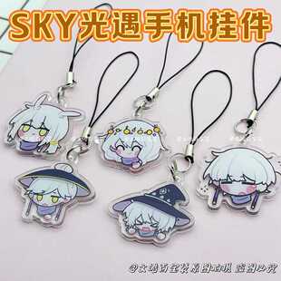 SKY光遇周边手机挂链挂绳巫师正太白鸟花环箬笠高颜值少女心饰品